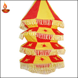 "Diwali Auspicious Antique 4 step Cloth Lamp (Red and Yellow Color) - Click here to View more details about this Product